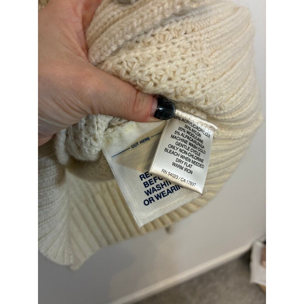 Old Navy Wool Blend Double Breasted Knit Cardigan Sweater Women's Medium Cream - Picture 5 of 6